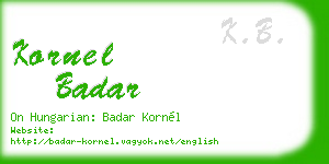 kornel badar business card