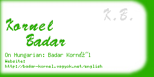 kornel badar business card